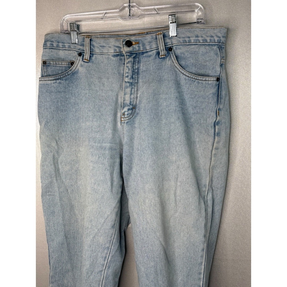 Vintage Bill Blass Women Straight Leg Light Wash Blue Denim